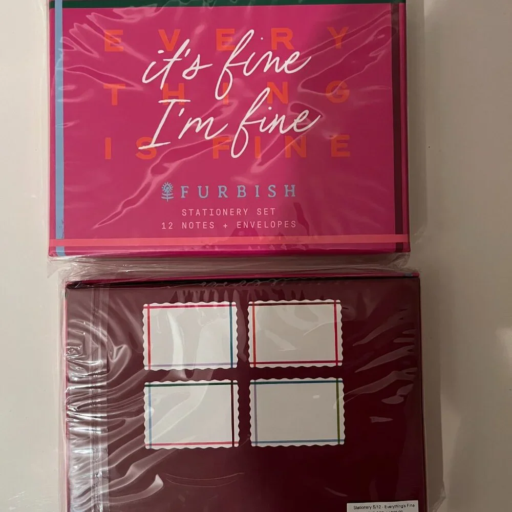 Sarcastic Note Cards (it's fine I'm fine). by Furbish (2 boxes / new)‎